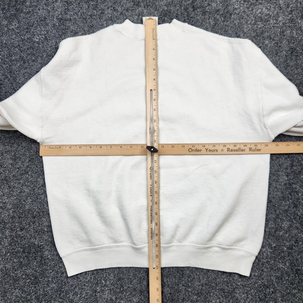 Vintage Looney Tunes Taz Sweatshirt Mens Large White Crewneck Fleece Cartoon 90s - Picture 6 of 9